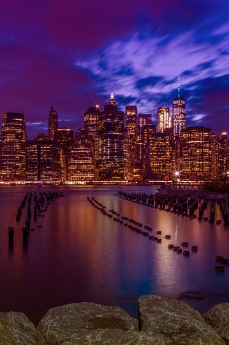 SKYLINE van MANHATTAN zonsondergang