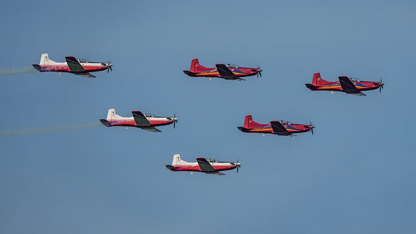 Formation Pilatus PC-7 Mk.II of the Malaysian Air Force. by Jaap van den Berg