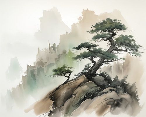 Pijnboom in de Mist - Japandi woonstijl