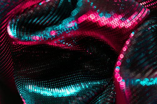 Bokeh op gevouwen glanzende stof