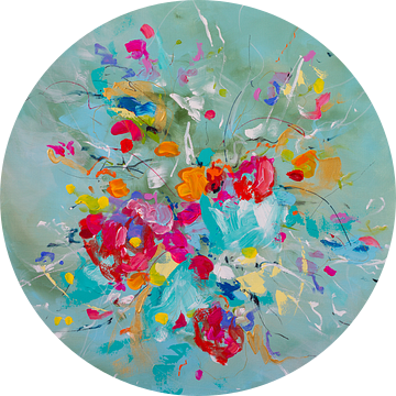 Sunkissed Season - kleurrijk expressief schilderij van Qeimoy