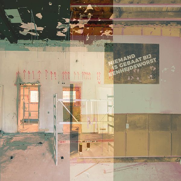old wall Tivoli Utrecht abstract collage by Studio Boterkoek