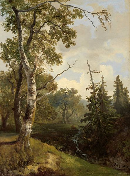Bosgezicht bij Wolfheze., Johannes Warnardus Bilders van Meesterlijcke Meesters