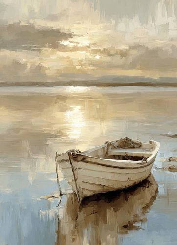 Boot am Morgen – Impressionistische Ölmalerei von Niklas Maximilian