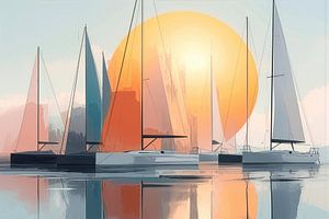 Segelboot-Kunst - Zwischen Horizont und Geometrie