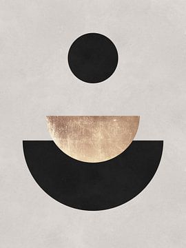 Zwart met gouden geometrie 10 van Vitor Costa