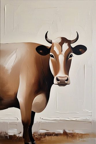 Abstracte koe in zachte tinten