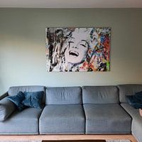 Klantfoto: Marilyn Monroe Stedelijke Collage Pop Art Puur van Felix von Altersheim, op aluminium