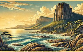 Affiche vintage de la Tasmanie, Australie