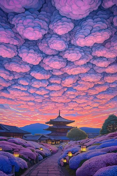 Japanese Temple Beautiful Cloud by Art Kingdom