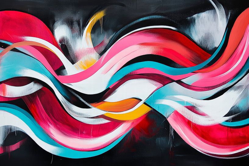 Art ondulatoire coloré - Abstrait par Poster Art Shop