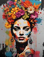 Abstract woman with flower crown