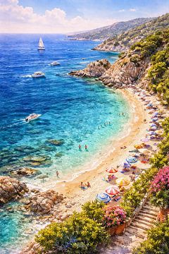 Mediterranean Summer Cove – Turquoise Beach Landscape