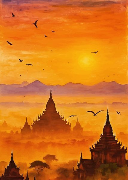 Bagan of Myanmar Sunrise by MIROKKU