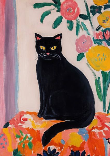 Kat in Matisse-stijl van Niklas Maximilian