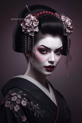 Dark Geisha in dark wine colours. by Brian Morgan