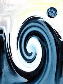 Spiralen und Silhouetten  in Blautönen – Die Geometrie des Werdens 04
