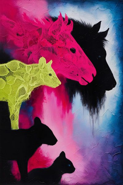 Bunte Silhouetten von Tieren von Art & Soul Creations