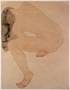 Seated nude bending over (pencil & w/c on paper) by Bridgeman Images thumbnail
