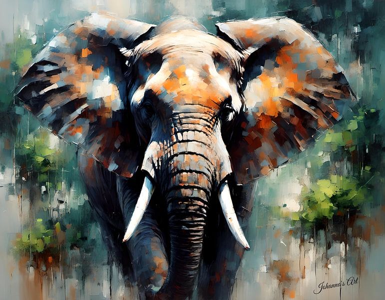 Wildtiere - Abstrakter Surrealismus - Elefant 1 von Johannas Art Creations