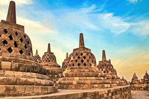 Stupa's op de Borobudur