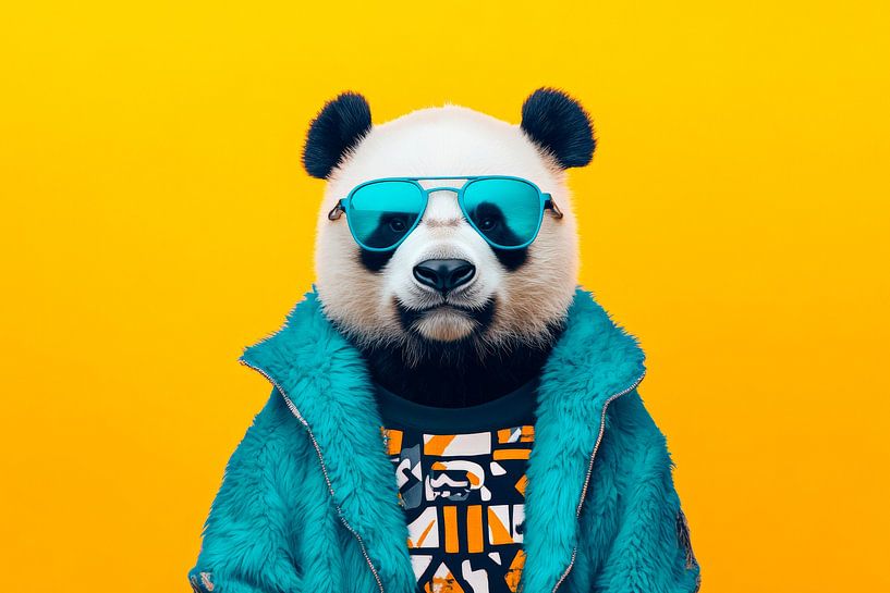 Cooler Panda im trendigen Outfit von Poster Art Shop