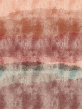 Bunte abstrakte Aquarelllandschaft in Erdtönen von Dina Dankers