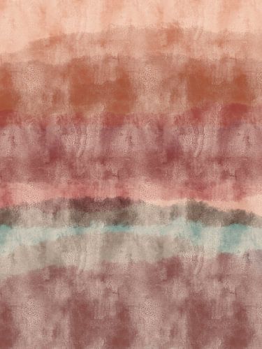 Kleurrijk abstract aquarel landschap in aardetinten