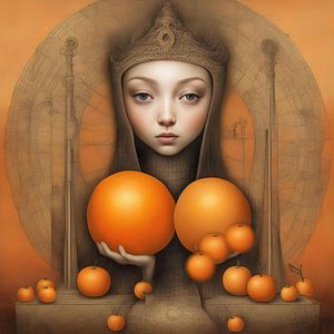 Appelsienen -Sinaasappelen uit de serie Fruit - 1 - van Rita Bardoul