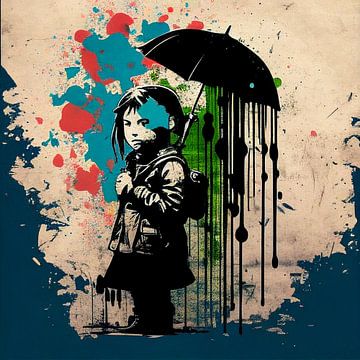 Pop Art Banksy, Coloured Rain Street Art