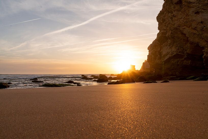 Gouden Afscheid - Zonsondergang in Sagres van Femke Ketelaar