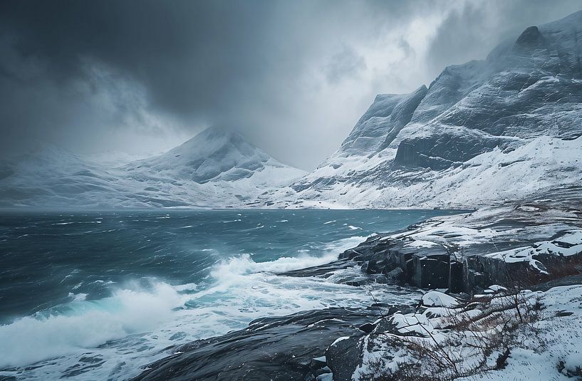 Winter an Norwegens Küste von fernlichtsicht