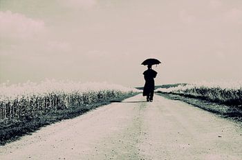 Rapsweg mit Wanderfigur