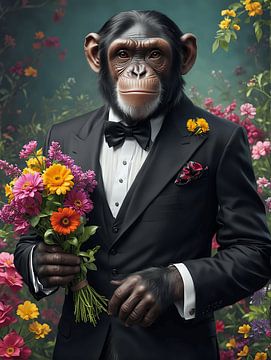 Gentleman | Chimpansee van Art Twist by M
