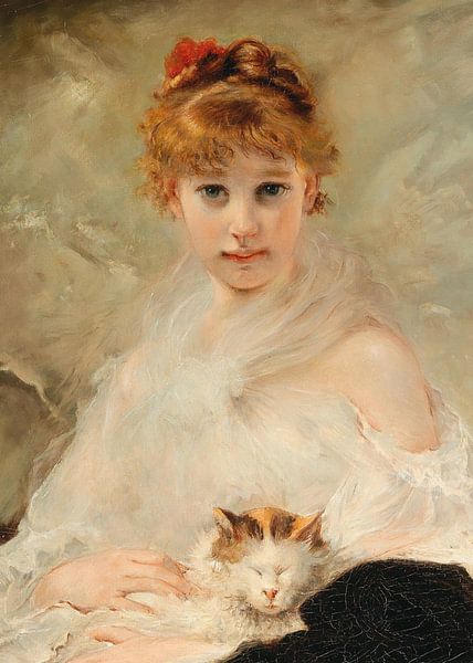 Girl with Cat by Antonije Lazovic