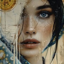 Modern and abstract portrait "I like to see you" by Carla Van Iersel