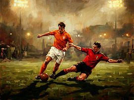 Peinture sur le thème du match de football Pays-Bas - Belgique sur Jan Keteleer