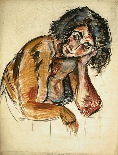 Femme nue reposant sa tête sur une main, Arno Nadel