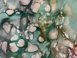 Zellen 2 - blau grau von Herzmotivation by Katrin Behr