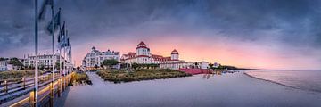 Atmospheric Binz with beach and pier at sunset by Voss Fine Art Fotografie
