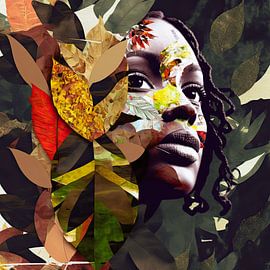 Collage de portraits de femmes #03 sur Vlindertuin-Art