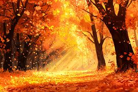 Herbstspaziergang durch einen Wald von Imperial Art House