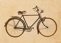 Retro styled image of an old rusty bicycle