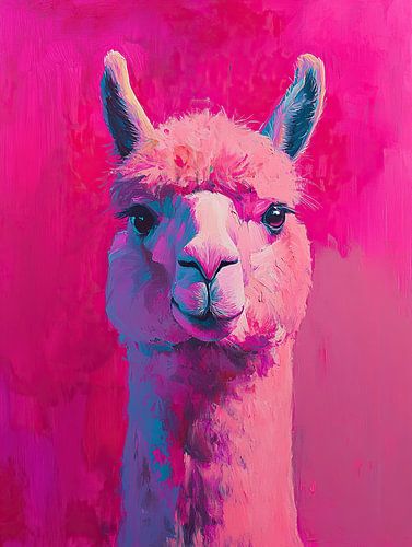 Zomer Vrolijke Alpaca Met Grote Ogen