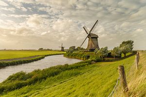 Typical Dutch Windmill in a polder  von Menno Schaefer