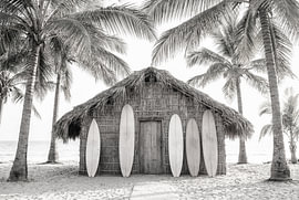 Beach Hutbw by Kathrin Pienaar