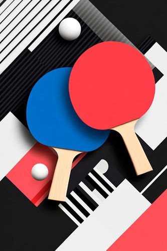 Tafeltennis rackets en ballen ontwerp