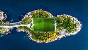 Fußballfeld auf einer Insel