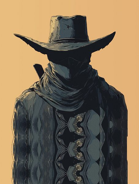 Dark Cowboy Outlaw Wall Art Print by Ramy Salah Hefny