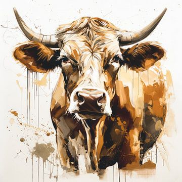 Portret van een koe van Thea
